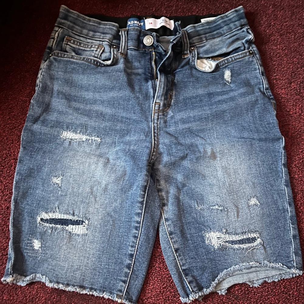 Old Navy boys Size 14 Slim Built-in Tough Denim Shorts